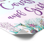 Mermaid Tail Birthday Baby shower Kaarten en gesch Poster (Hoek)