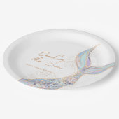 Mermaid Tail Birthday Papieren Bordje (Gekanteld)