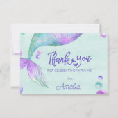 Mermaid Tail Birthday Party Bedankkaart (Voorkant)