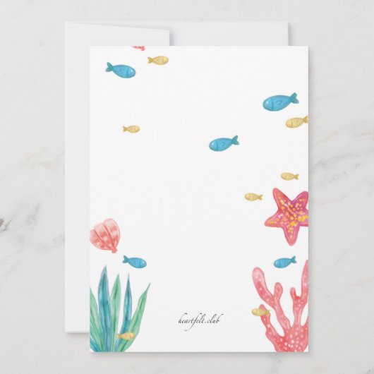 Mermaid Tail Birthday Party Kaart (Achterkant)