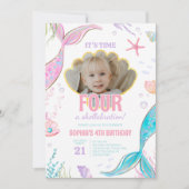 Mermaid Tail Birthday Party Kaart (Voorkant)