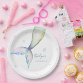 Mermaid Tail Birthday Party Papieren Bordje (Feest)
