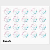 Mermaid Tail Birthday Party Ronde Sticker (Vel)