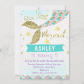 mermaid Tail Birthday - uitnodiging (Voorkant)
