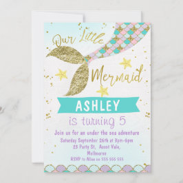mermaid Tail Birthday - uitnodiging