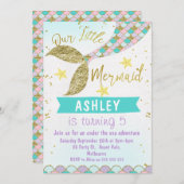 mermaid Tail Birthday - uitnodiging (Voorkant / Achterkant)