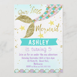 mermaid Tail Birthday - uitnodiging