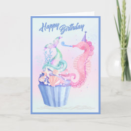 Mermaid Tail Cupcake Birthday Kaart