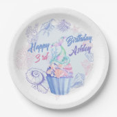 Mermaid Tail Cupcake Birthday Paper Bord (Voorkant)