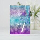 Mermaid Tail Enchanted Zee Party Table Number Card Kaart (Staand voorkant)