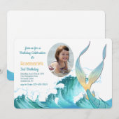 Mermaid Tail Foto-uitnodiging Kaart (Voorkant / Achterkant)