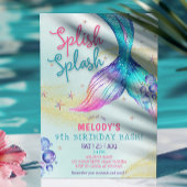 Mermaid Tail Glitter 9th Birthday Invitation Kaart
