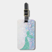 Mermaid Tail, Glitter Bokeh - Gepersonaliseerd Bagagelabel (Voorkant verticaal)