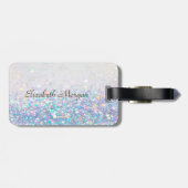 Mermaid Tail, Glitter Bokeh - Gepersonaliseerd Bagagelabel (Achterkant horizontaal)