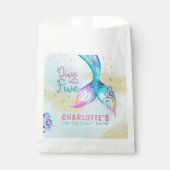 Mermaid Tail Glitter Dive into Five birthday Bedankzakje (Voorkant)