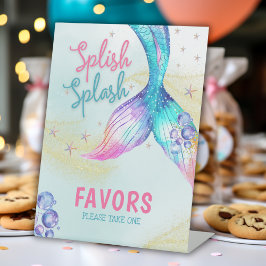 Mermaid Tail glitter onder het zee Favors Reclamebord Met Voetstuk