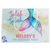 Mermaid Tail Glitter Splish Splash birthday Groot Cadeauzakje (Voorkant)