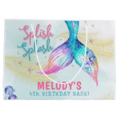 Mermaid Tail Glitter Splish Splash birthday Groot Cadeauzakje (Achterkant)