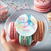 Mermaid Tail Glitter Splish Splash Thank you Ronde Sticker