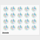 Mermaid Tail Glitter Splish Splash Thank you Ronde Sticker (Vel)