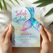 Mermaid Tail Glitter Splish Splash verjaardag