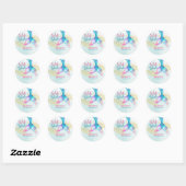 Mermaid Tail Glitter Splish Splash verjaardag Ronde Sticker (Vel)