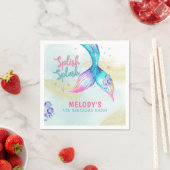 Mermaid Tail Glitter Splish Splash verjaardag Servet (Insitu)