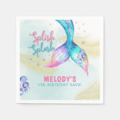 Mermaid Tail Glitter Splish Splash verjaardag Servet (Voorkant)