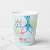 Mermaid Tail Glitter under the sea birthday Papieren Bekers (Voorkant)