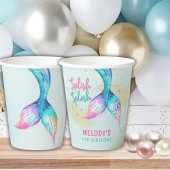 Mermaid Tail Glitter under the sea birthday Papieren Bekers