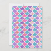 Mermaid Tail Gold Roze Paarse Verjaardagsuitnodigi Kaart (Achterkant)