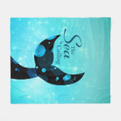 Mermaid Tail Het Zee roept Citaat Fleece Deken (Voorkant (Horizontaal))