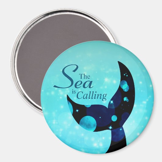 Mermaid Tail Het Zee roept Citaat Magneet (Voorkant / Achterkant)