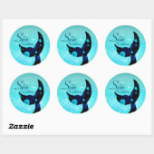Mermaid Tail Het Zee roept Citaat Ronde Sticker (Vel)