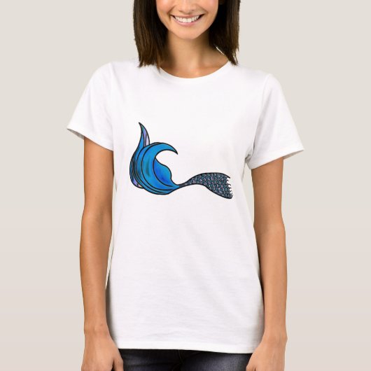 Mermaid Tail in blauw T-shirt (Voorkant)