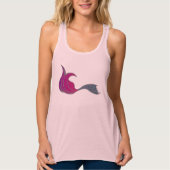 Mermaid Tail in donkerroze en blauwgroen Tanktop (Voorkant)