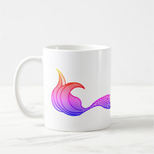 Mermaid Tail in feestelijke regenboog van kleur Koffiemok