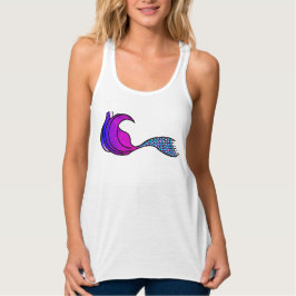 Mermaid Tail in roze, paars en blauw Tanktop
