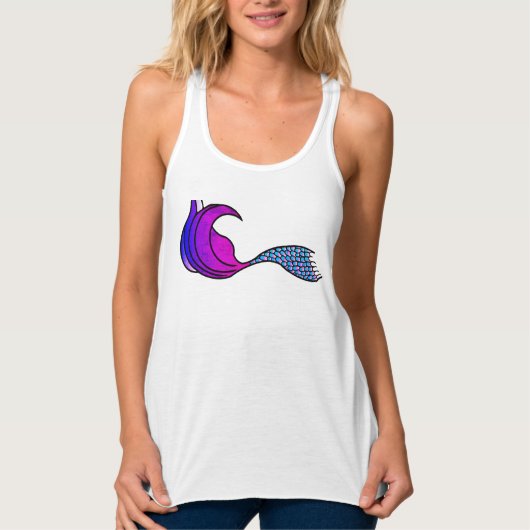 Mermaid Tail in roze, paars en blauw Tanktop (Voorkant)