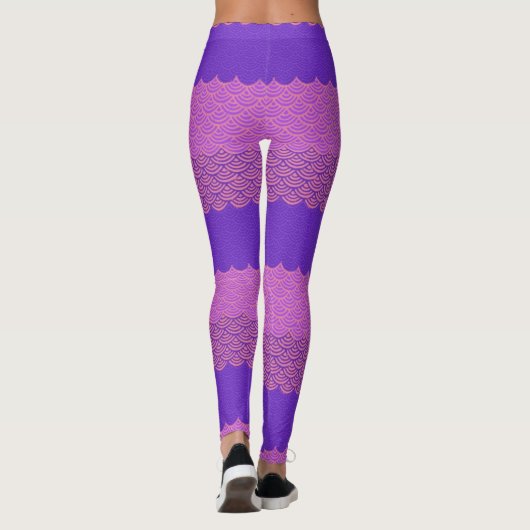 Mermaid Tail-Leggings - Roze en Paars Leggings (Achterkant)