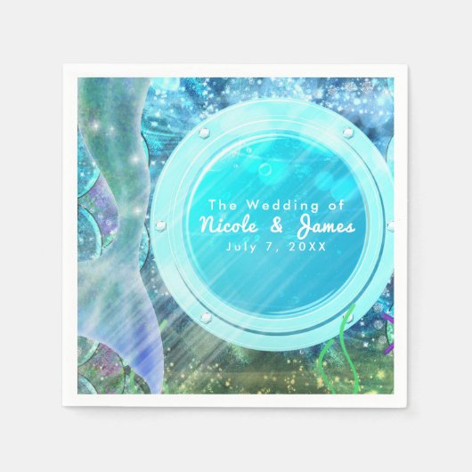 Mermaid Tail Magic onder de Birthday-Zee Servetten (Voorkant)