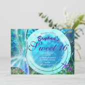 Mermaid Tail Magic under the Zee Sweet 16 Birthday Kaart (Staand voorkant)
