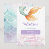 Mermaid Tail onder de uitnodiging tot vrijdag van (Voorkant / Achterkant)