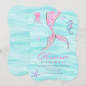 Mermaid Tail onder de uitnodiging tot vrijdag van  (Voorkant / Achterkant)