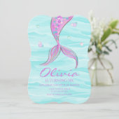 Mermaid Tail onder de uitnodiging tot vrijdag van  (Staand voorkant)