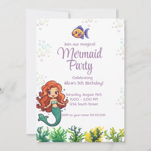 Mermaid Tail onder de uitnodiging tot vrijdag van  (Voorkant)