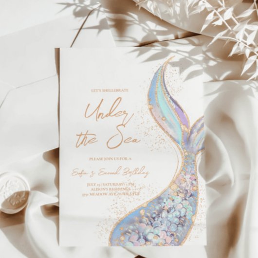 Mermaid Tail onder de uitnodiging tot vrijdag van 