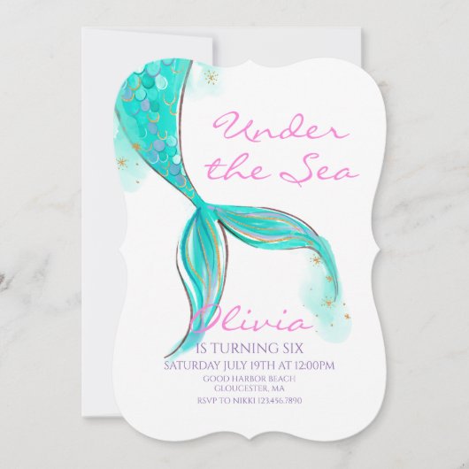 Mermaid Tail onder de uitnodiging tot vrijdag van  (Voorkant)