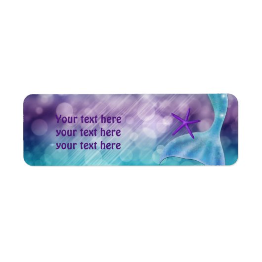 Mermaid Tail Onder de Zee Feest Adreslabels Etiket (Voorkant)