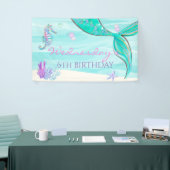 Mermaid Tail onder het Zee 'Birthday Banner' Spandoek (Beurs)